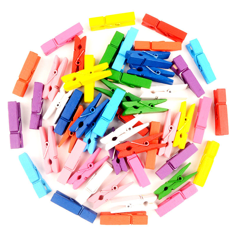 创意手工diy材料包装饰夹子 照片夹木质夹彩色小夹子 便签夹