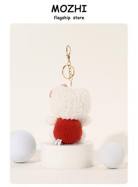 趣味小众钥匙扣女生背包书包挂饰包包挂件卡通helloKT猫玩偶情侣