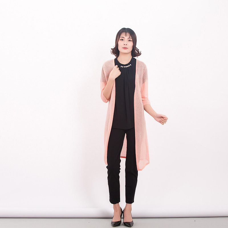 honrn/红人专柜正品夏季女装v领开衫针织衫商场同款hd22om913