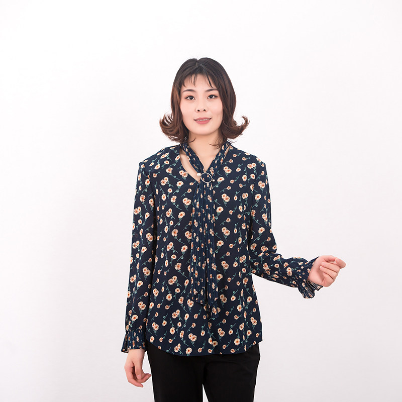 honrn/红人专柜正品春季女装长袖化纤衬衣商场同款hd11oc963