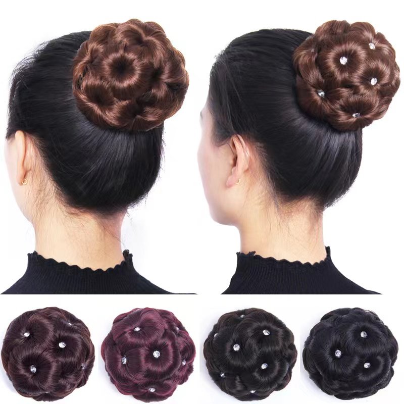 假发女带钻九朵花丸子头发包头花盘发器卷发夹子假发圈假头发饰品,美发护发/假发,发包/丸子,淘宝优惠券,粉丝福利购,淘宝优惠卷