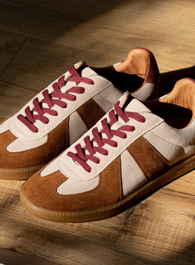 MILCHBART翻毛皮复古德训鞋男联名KOOW经典训练鞋女秋冬百搭单鞋