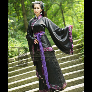 七七坊正统汉服华服中国风国潮提花修身显瘦双绕曲裾袍大码定制
