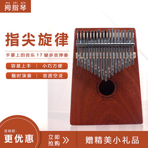 卡林巴拇指琴17音轻松初学入门学习卡琳巴手指琴男女款通用乐器 - 封面