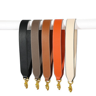 适用H家凯莉包宽肩带配件替换带68cm手掌纹牛皮单肩带腋下包带子