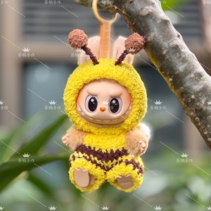 泡泡玛特labubu拉布布二代坐坐派对坐姿搪胶衣服娃衣小蜜蜂套装