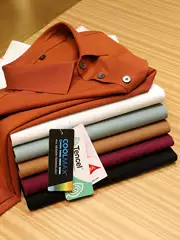 【231903038】Summer Coolness, Waffle Texture, Men's Business Casual Breathable Sports Polo Shirt