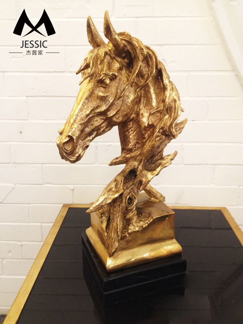 纯铜艺术风手工摆件大理石底座