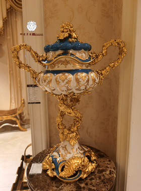 欧式风纯手工雕刻金箔桌面摆件