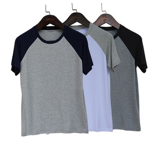 莫代尔棉家居服睡衣短袖T恤圆领插肩袖大码可外穿夏季半袖男上衣