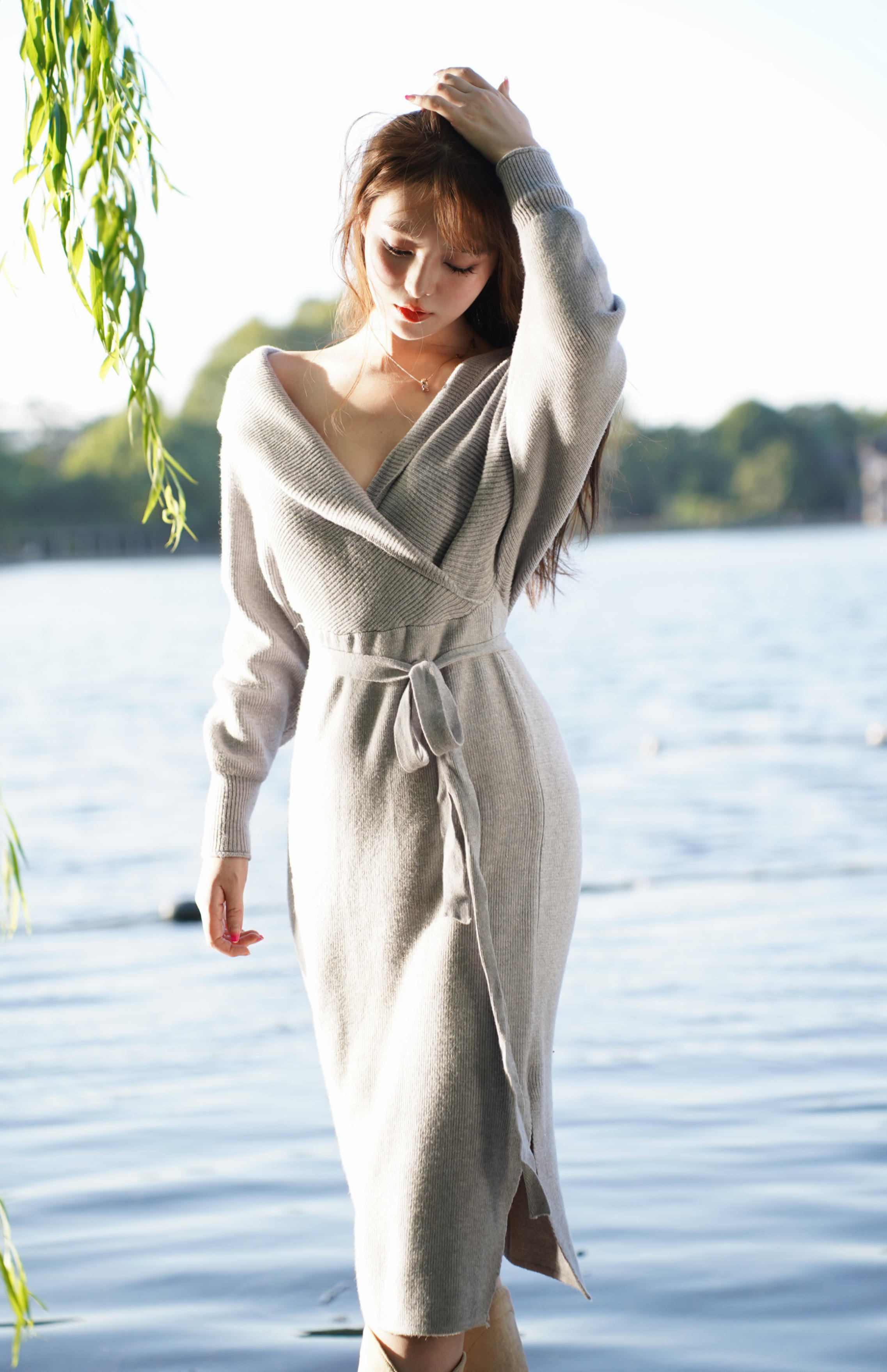 温柔气质包臀裙针织纯色