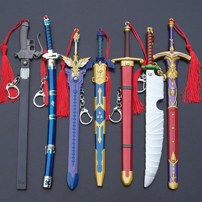 界王龙珠剑大师剑奥村磷降魔刀鬼彻石中剑草雉剑和道武器模型道具