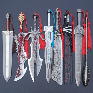 狂王修罗刀泰拉石巨剑玄铁轩辕剑狼牙棒屠龙刀手办武器兵器模型
