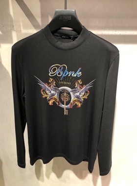 男士秋冬黑色打底单穿时尚潮流休闲百搭T恤62070