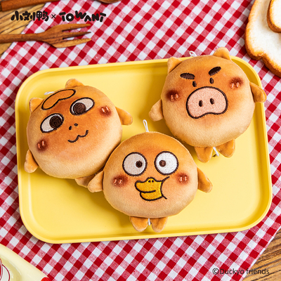 小刘鸭杂货铺糍粑面包毛绒挂件钥匙扣玩偶书包挂饰创意卡通挂件