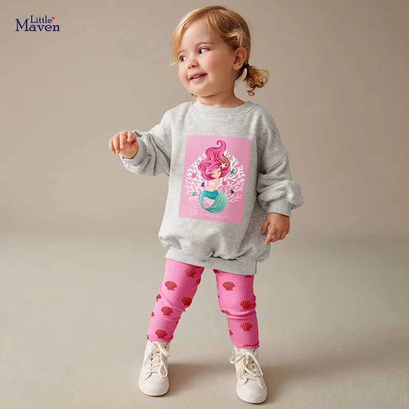 Little maven欧美女童卫衣套装中小童秋季童装可爱长袖儿童套装