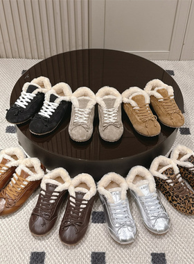 时尚abra芭蕾舞羊毛德训鞋女秋冬做旧复古运动休闲鞋棉鞋雪地靴潮