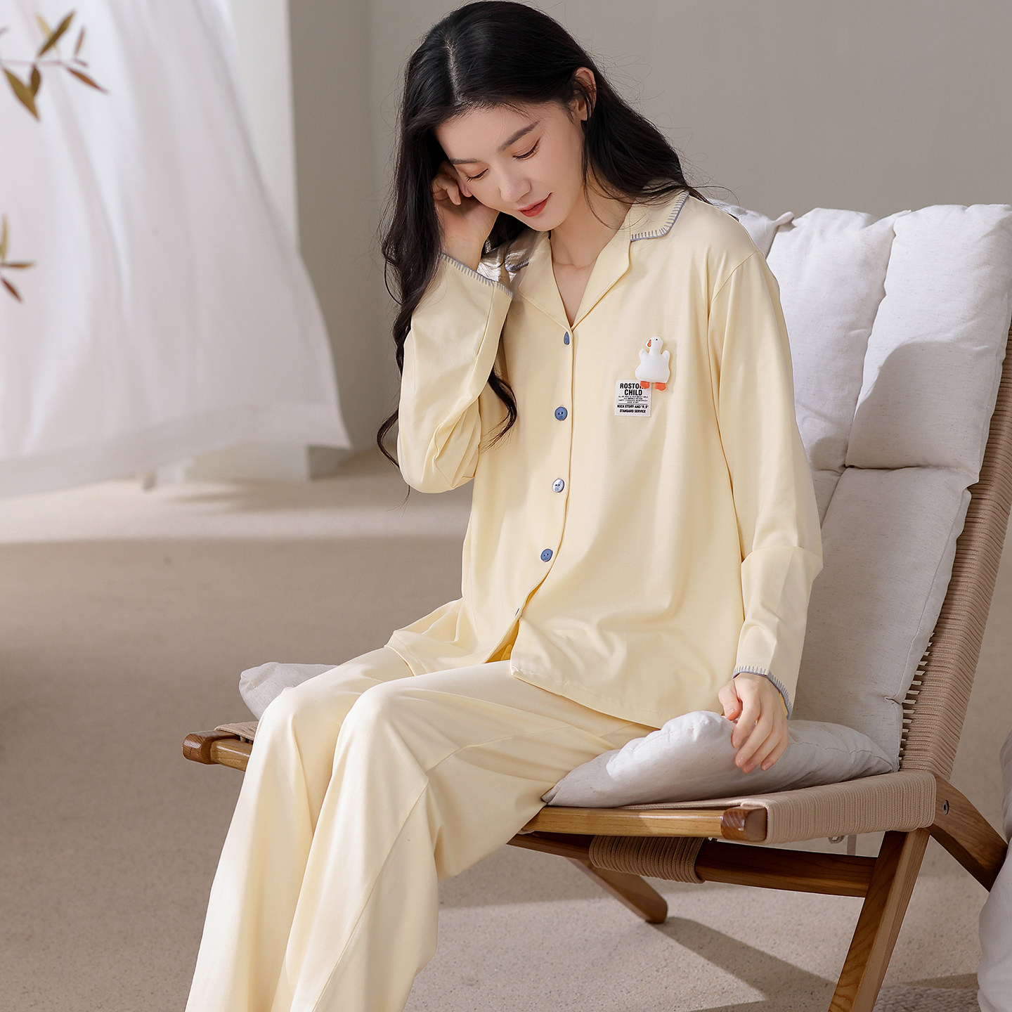 2026新款开心鸭纯棉睡衣女春秋季长袖可外穿甜美加大码家居服套装,女士内衣/男士内衣/家居服,睡衣/家居服套装,淘宝优惠券,粉丝福利购,淘宝优惠卷