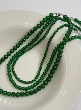 Willa｜显白新中式绿色串珠项链女新款百搭锁骨链气质氛围感项链