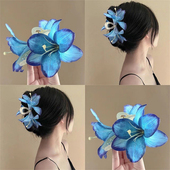 Willa｜超仙唯美百合花抓夹仿真立体花朵鲨鱼夹氛围感后脑勺饰品