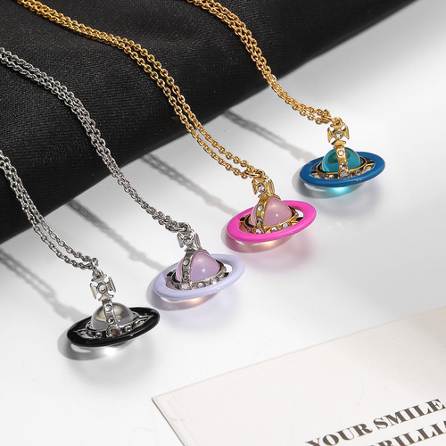 Willa｜太后家彩色orb项链立体星球吊坠小众设计高级感叠戴锁骨链