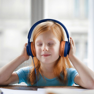 儿童耳麦 网课耳机头戴式 有线带麦线控可折叠手机笔记本电脑通用款