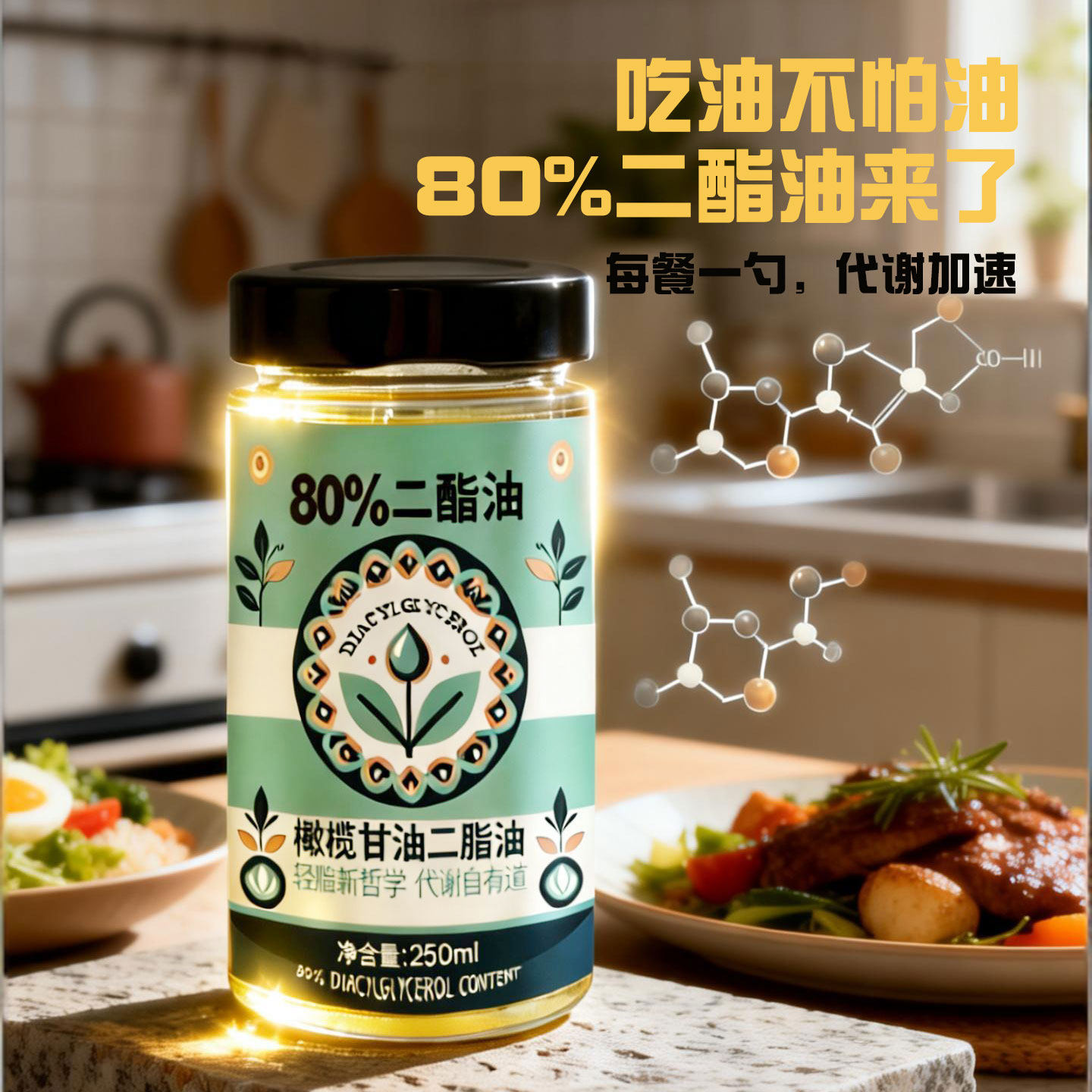 正品80%橄榄甘油二脂油无腥味