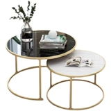 Северный минималистский журнальный столик маленький круглый столик Light Luxury Fashion Room Черно -белая железо и железное искусство современная комбинированная экономика сборка