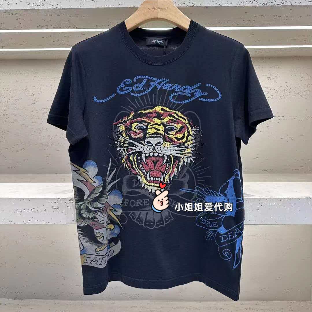 小姐姐Ed hardy潮牌专柜正品2025秋冬款男士T恤E1RDM051-1980