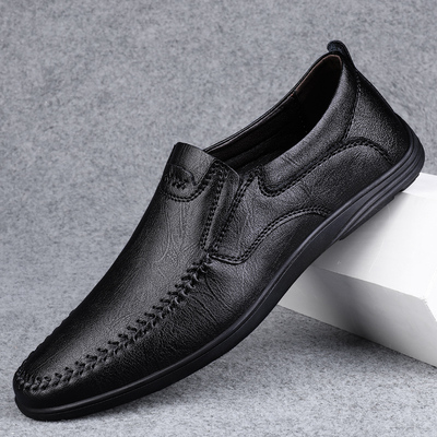 西域骆驼男士真皮休闲皮鞋软皮