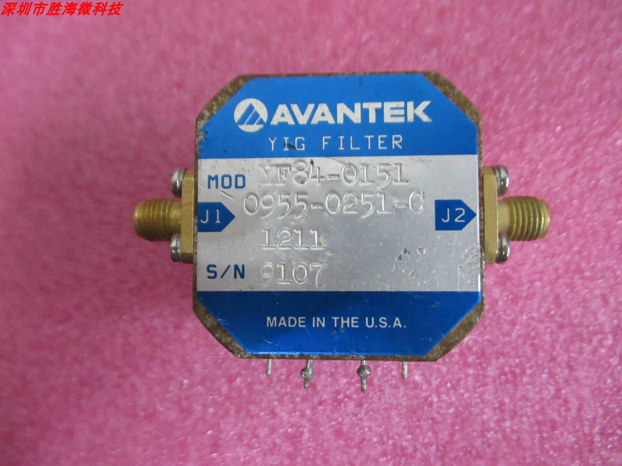 AVANTEK进口 YF84-0151 SMA母射频YIG FILTER YIG滤波器0.5-6GHz-封面