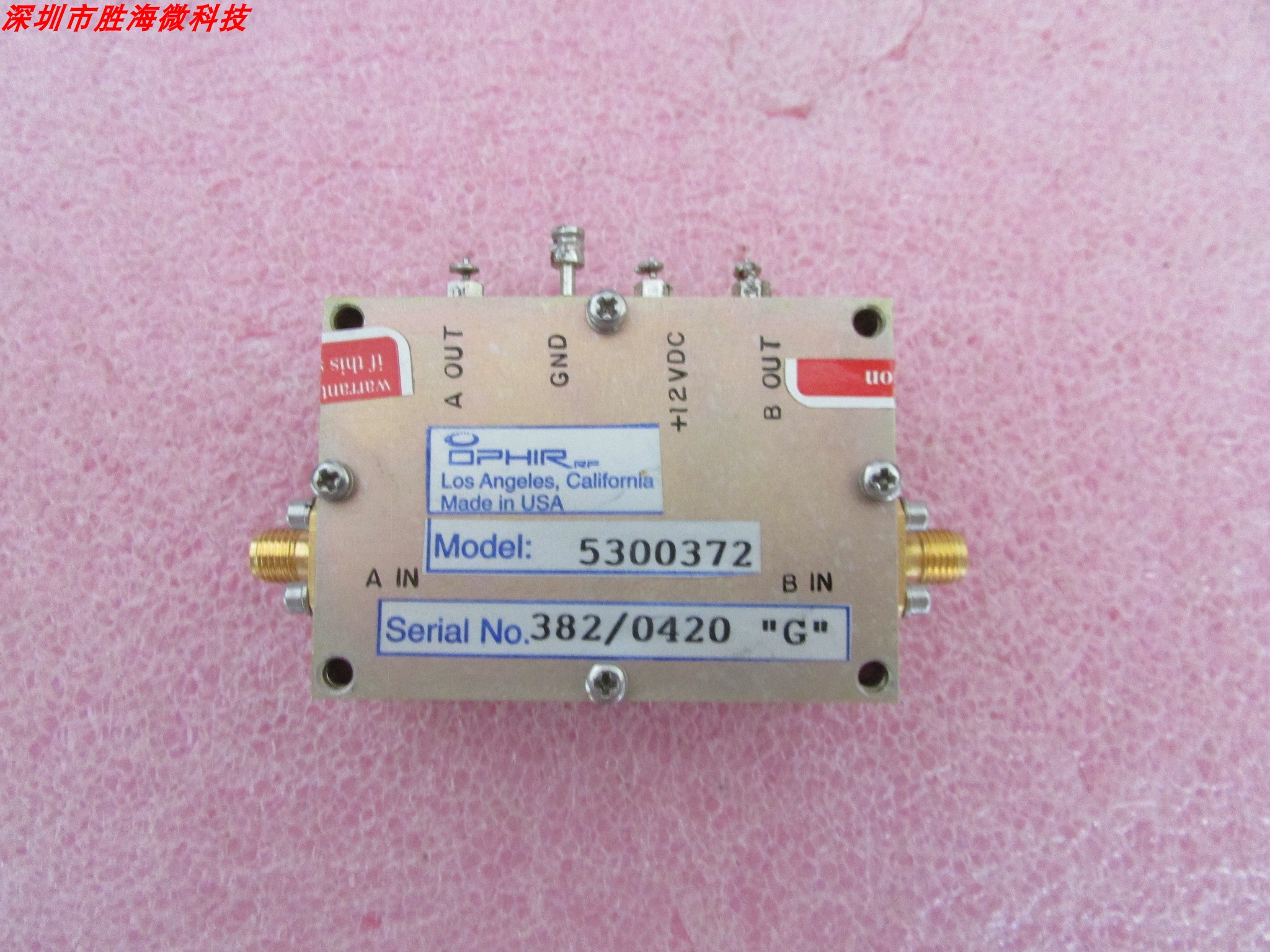 OPHIR 5300372 1-4GHz SMA 射频微波高功检波器 同轴探测器