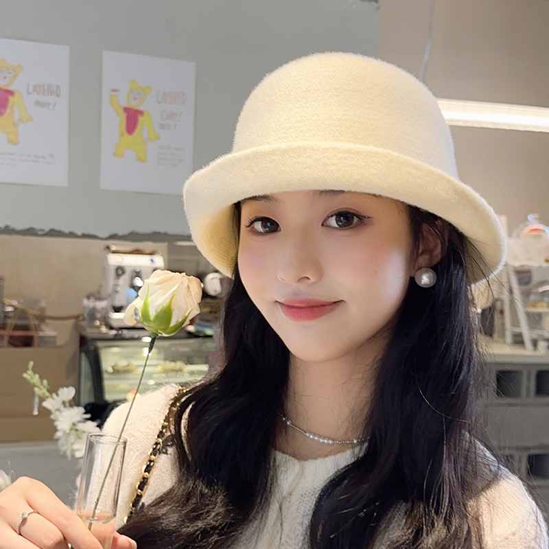 日式渔夫帽女春秋新款纯色气质礼帽大头围卷边女士水桶帽时尚百搭