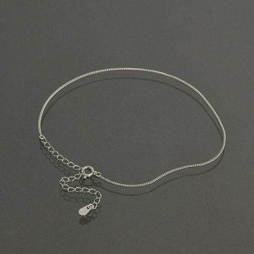 日本Pt850铂金脚链细款气质时尚2切面喜平链侧身链脚饰丨宽0.8mm