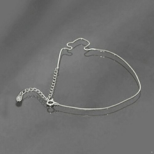 日本Pt850铂金脚链细款气质时尚盒仔链合仔链脚饰丨宽0.85mm