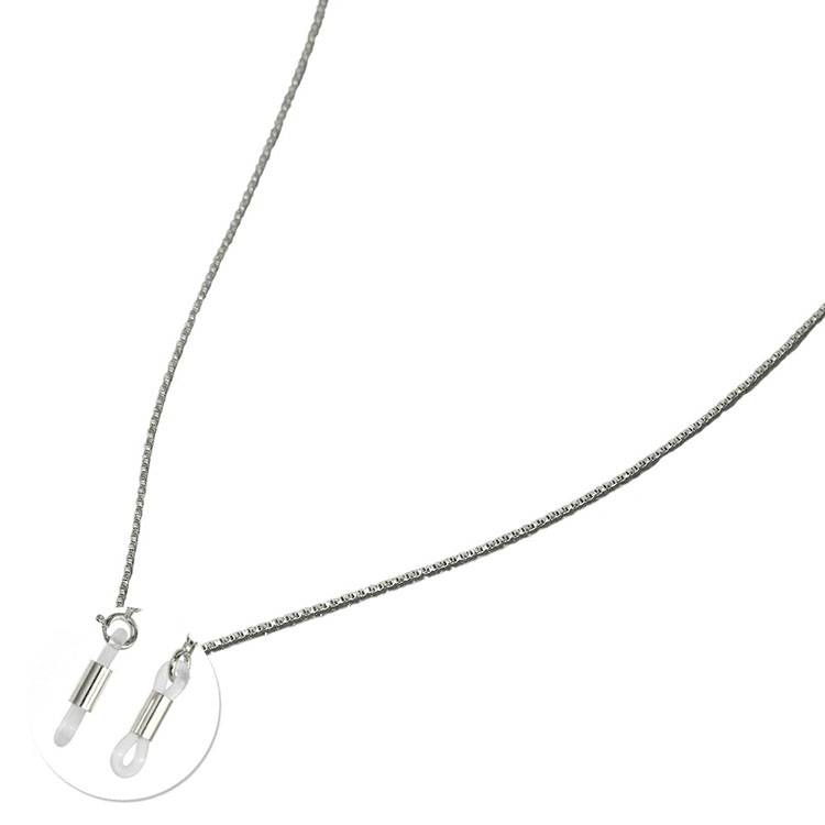 日本pt850金铂金眼镜链扭盒仔链合仔链挂脖链｜宽0.90mm 长70cm