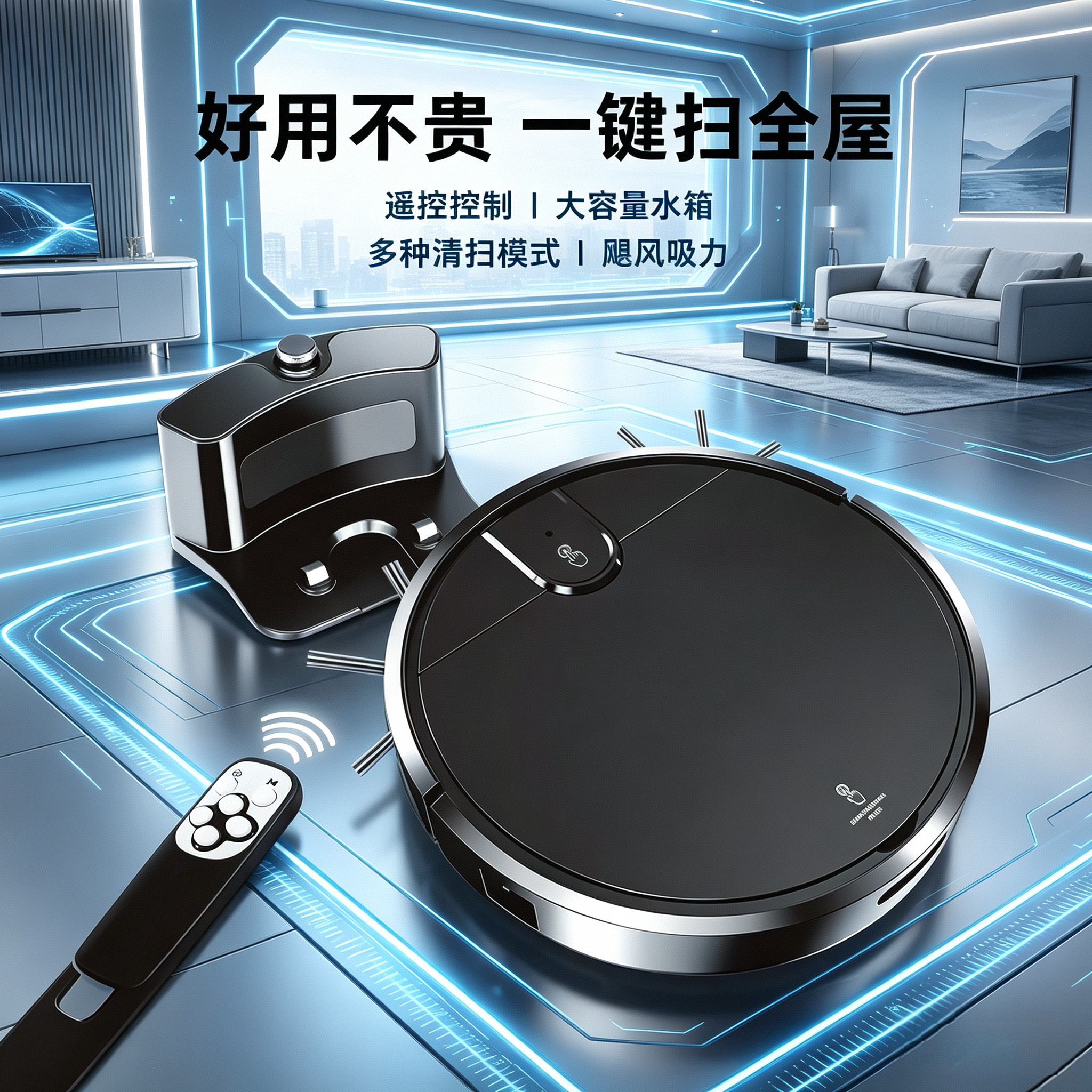 高端智能全自动扫地机器人家用扫拖一体机扫吸拖大吸力懒人吸尘器