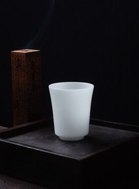 高档薄胎白瓷高马蹄主人杯冰玉瓷