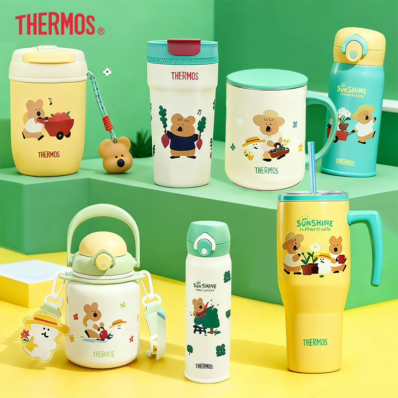 膳魔师保温杯咖啡把手杯直饮杯吸管杯大肚旅行壶呆萌町檀健次代言