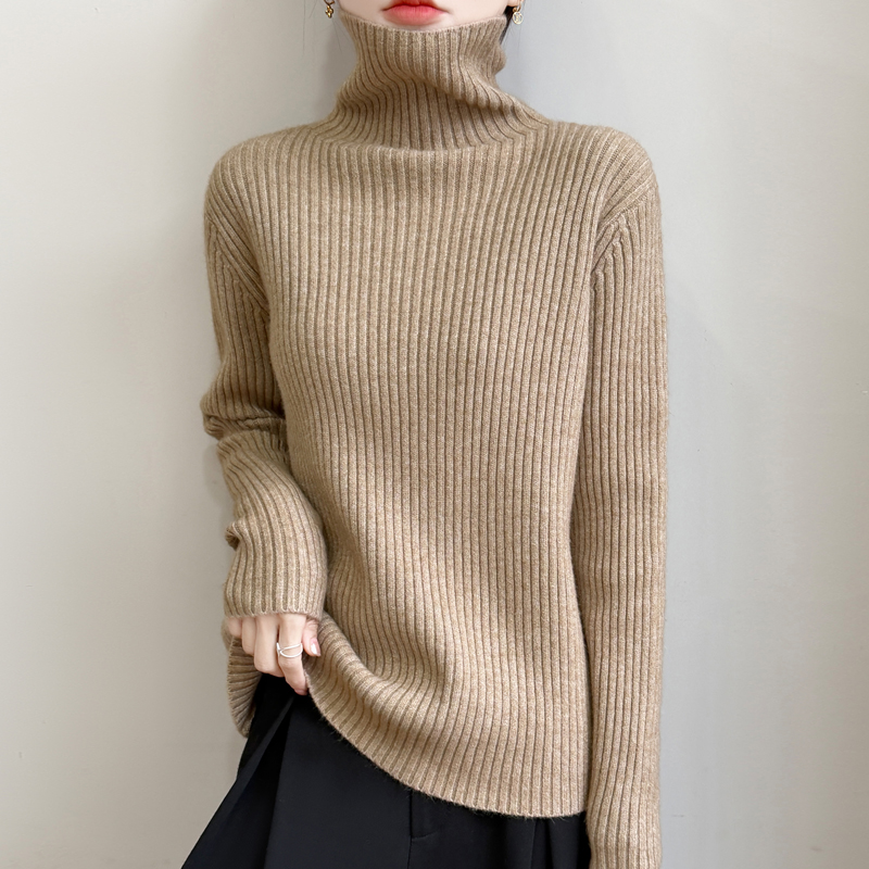 秋冬宽松慵懒风高领毛衣
