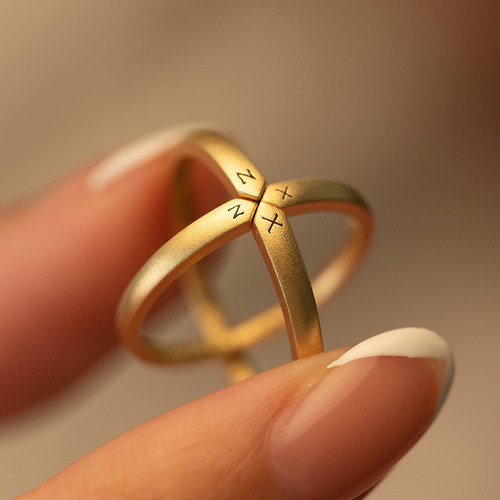 对戒supercustom18k金结婚指环