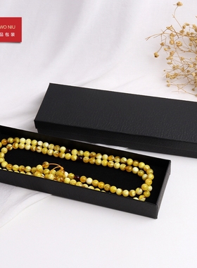 01NPZ的收纳盒包装盒展示盒首饰项链盒收纳珠宝盒黑色碎纹定LOGO