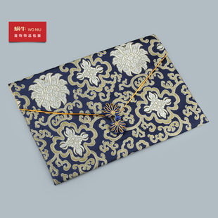 08JSD祥云盘扣经书袋礼物饰品袋文件袋翻盖织锦缎收纳袋锦囊袋子