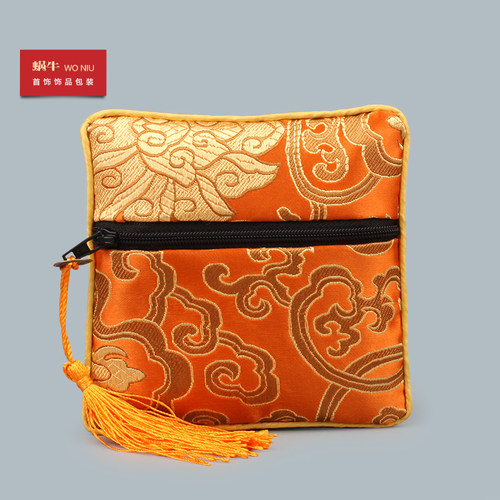 四方祥云拉链出国外事礼物零钱包