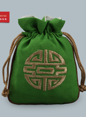 麻布袋佛珠手串文玩首饰锦囊