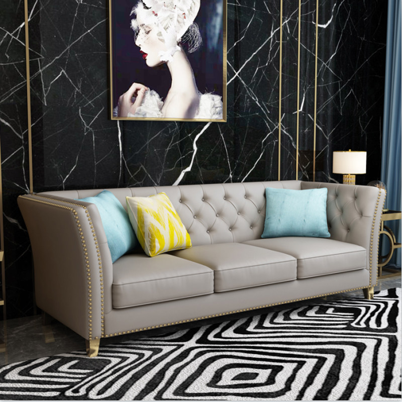 小户型沙发美式单双三人皮艺