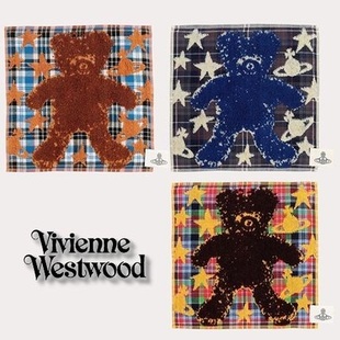 外贸日单纯棉纱布提花西太后 vivienn 薇薇安卡通手帕小方巾