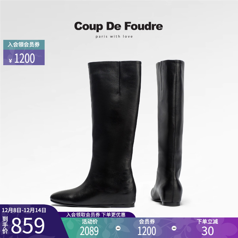CDF女鞋2025秋冬新款时尚简约英伦风过膝靴简约百搭轻便平底女靴