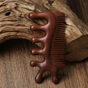 W9Q多功能按摩梳子木梳子头部经络梳刮痧头疗养生梳三合一加厚细