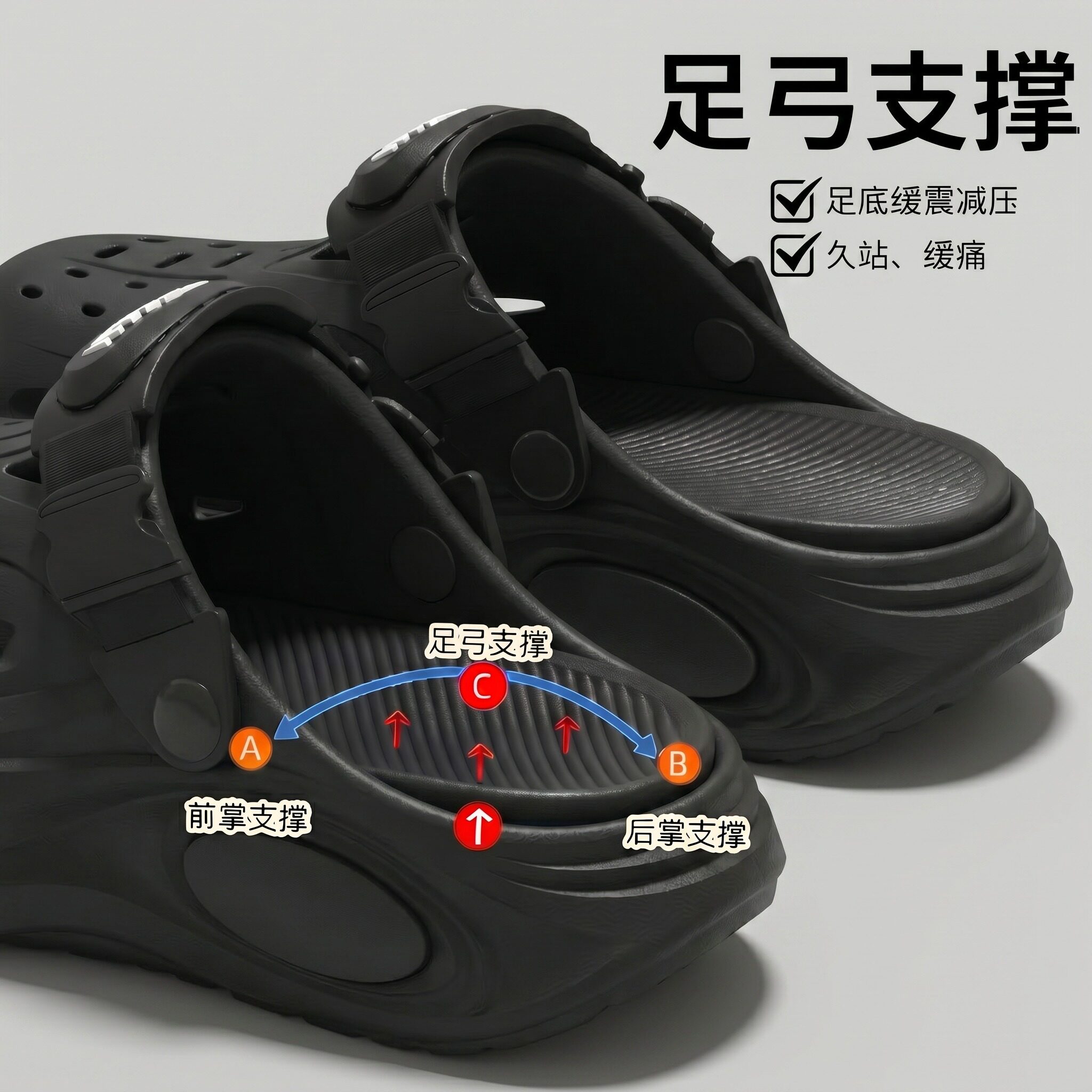 洞洞鞋男款夏季外穿开车轻便2026新款沙滩凉鞋防滑足弓支撑凉拖鞋
